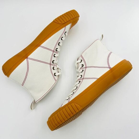 J.Crew High Top Canvas Sneaker in Ivory Gum Size 7 - Picture 3 of 13